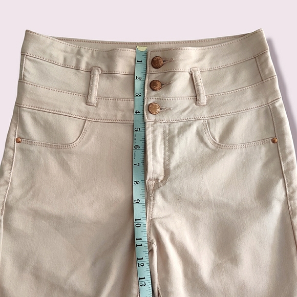 Refuge Light Pink 3 Button High Waisted Pants - Picture 3 of 6